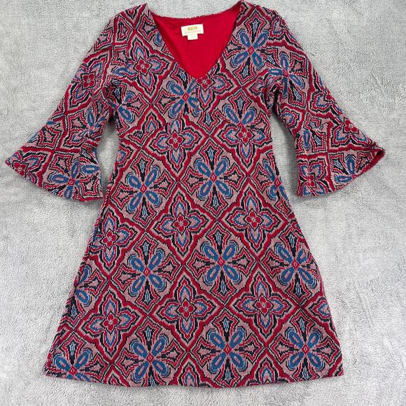 Maeve By Anthropologie Abito Barrie Sweater Dress Womens XS Petite Red Knit Wool - Picture 1 of 11